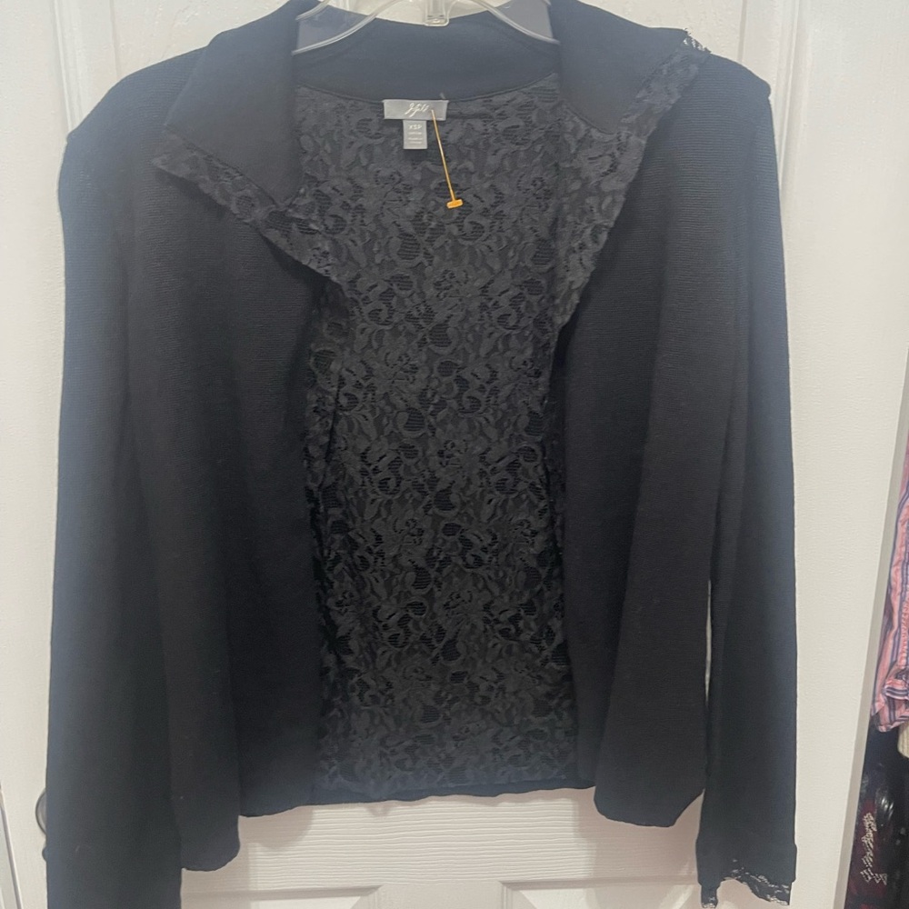 J. Jill Black Lace Cardigan